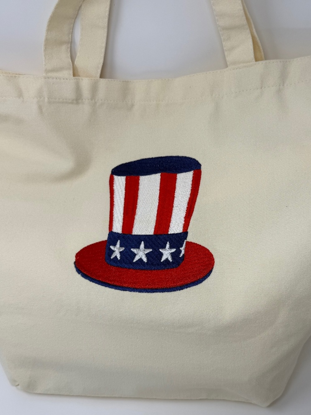 Patriotic Americana Embroidered canvas tote bag